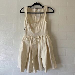 NEW Revolve LPA Giovanna Mini A-Line Dress in Ivory Cream White Size Small NWT
